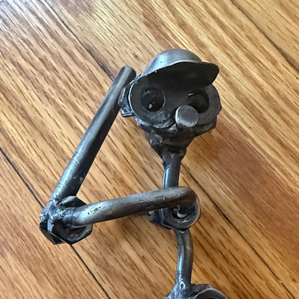 Metal Baseball Player Sculpture - Picture 3 of 4